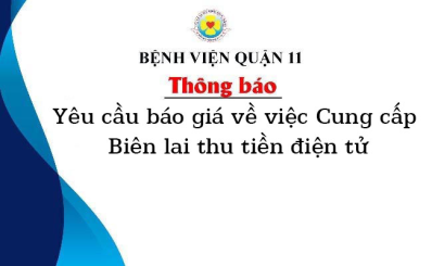 Thông báo Yêu cầu báo giá về việc Cung cấp Biên lai thu tiền điện tử